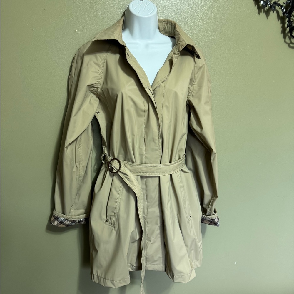 Totes Tan Trench Rain Coat,‎ Size S